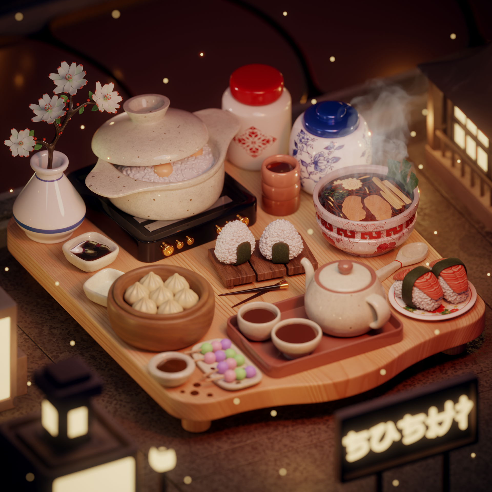 3D sushi render